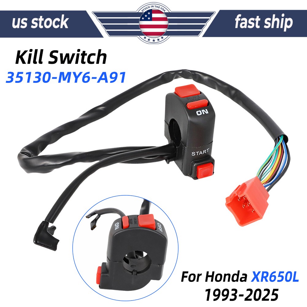 For Honda 1993-2025 XR650 XR650L Kill Switch Replace 35130-MY6-A91 On/Off Switch
