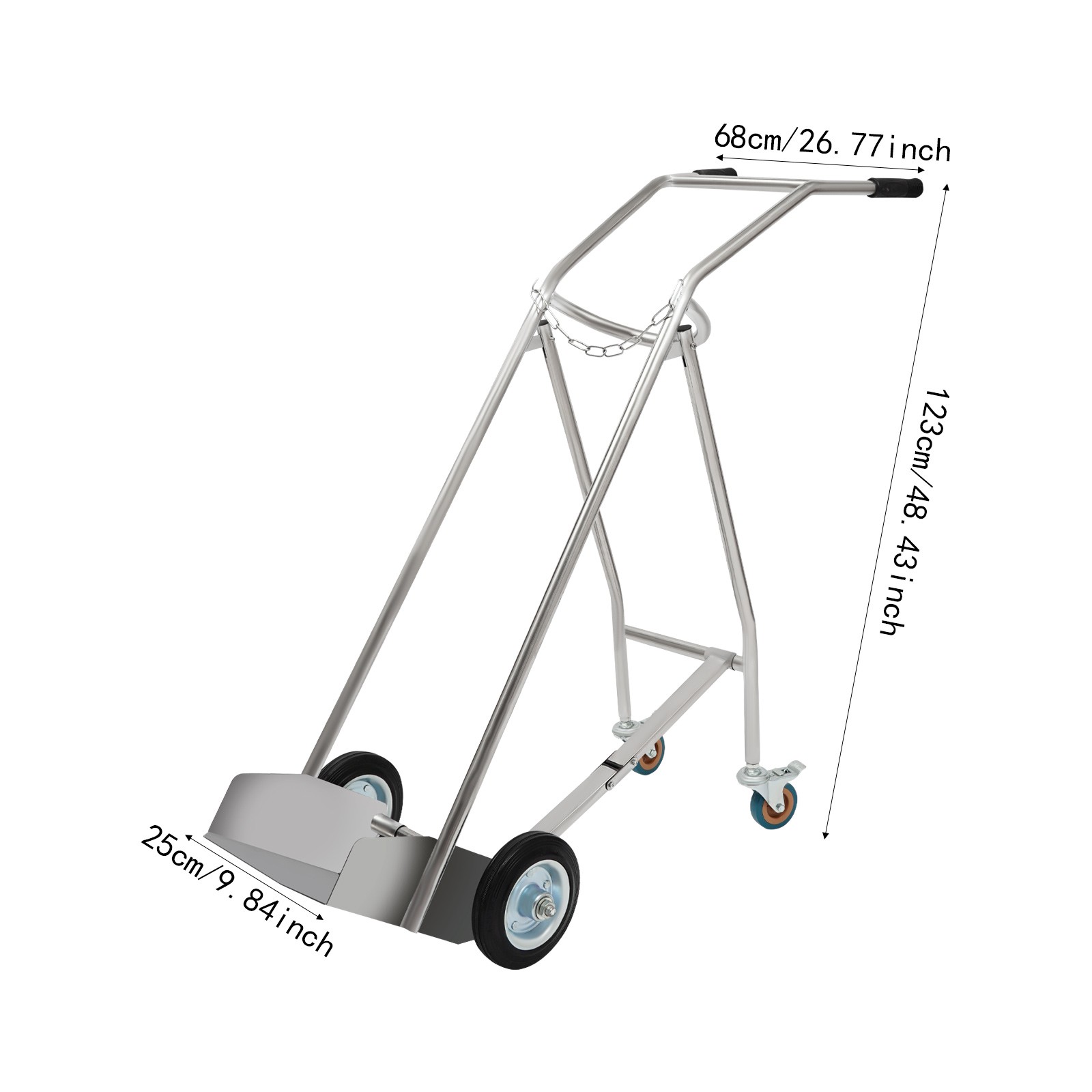 Oxygen Cylinder Cart, Oxygen Tank Cart Dolly with Retractable Wheels