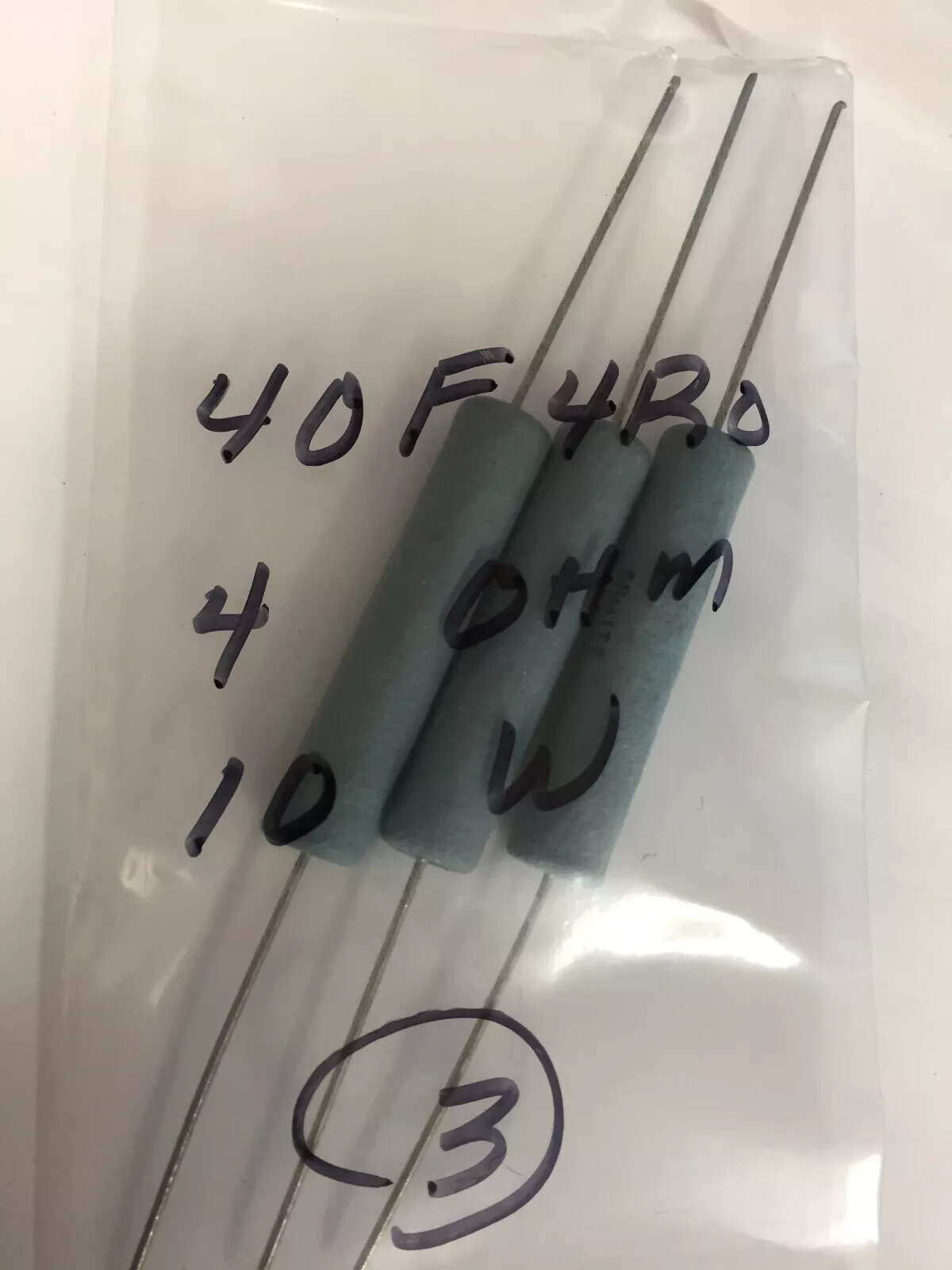 40F4R0   4 OHM 10 WATT OHMITE RESISTORS 3 PCS