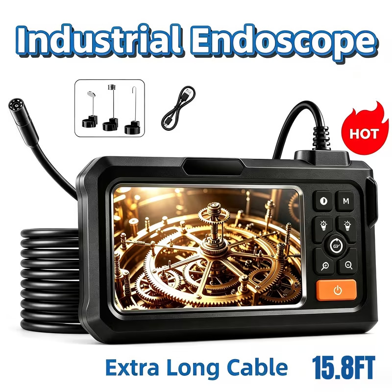 Endoscope Camera With Light 4.3“ IPS Screen 1080P HD Borescope Camera IP67