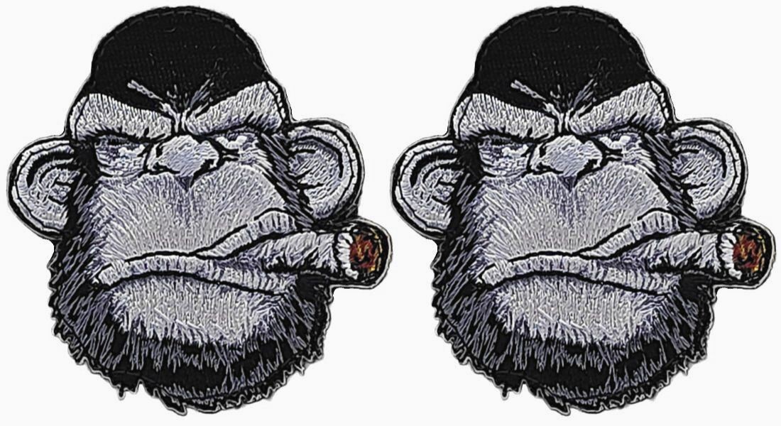 APE VICTORY CIGAR BEARD MORALE PATCH  || 2PC HOOK BACKING  3.0 INCH