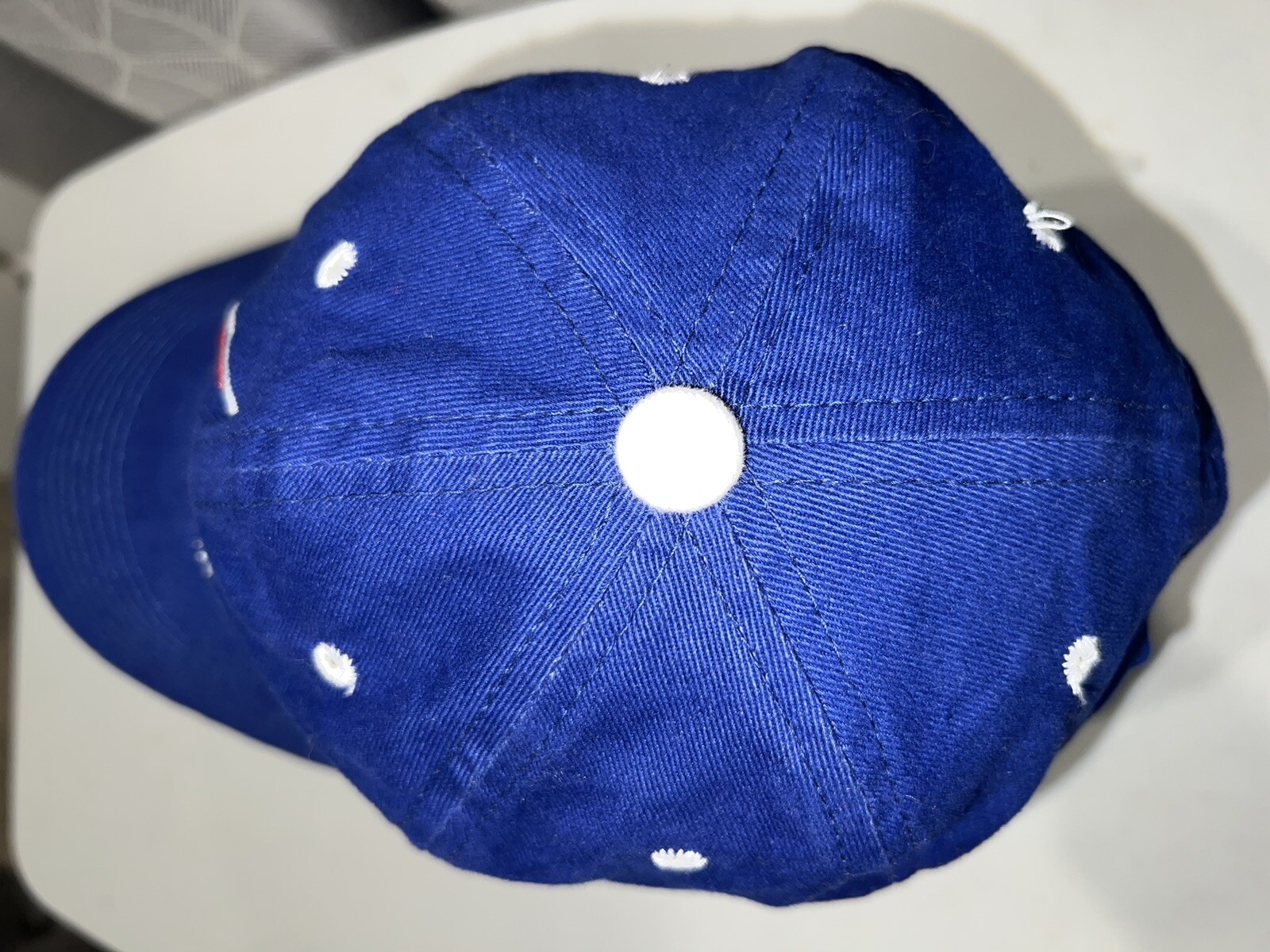 Wave Express Red White Logo on Navy BlueHat Cap Hook Loop One Cap Brand EUC