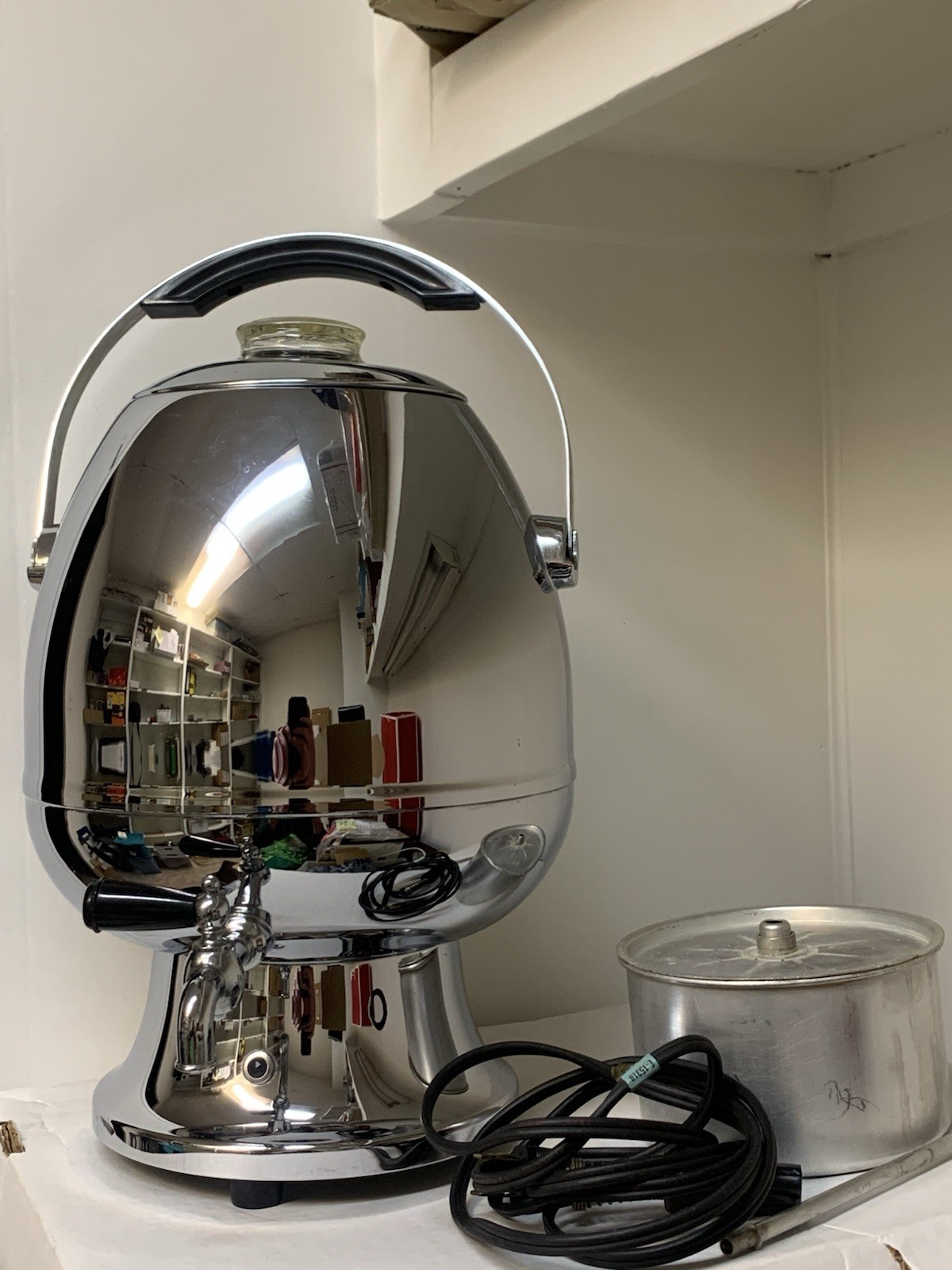 Vintage Atkins 35 Cup Electric Coffee Maker Urn Pot Chrome Art Deco MCM