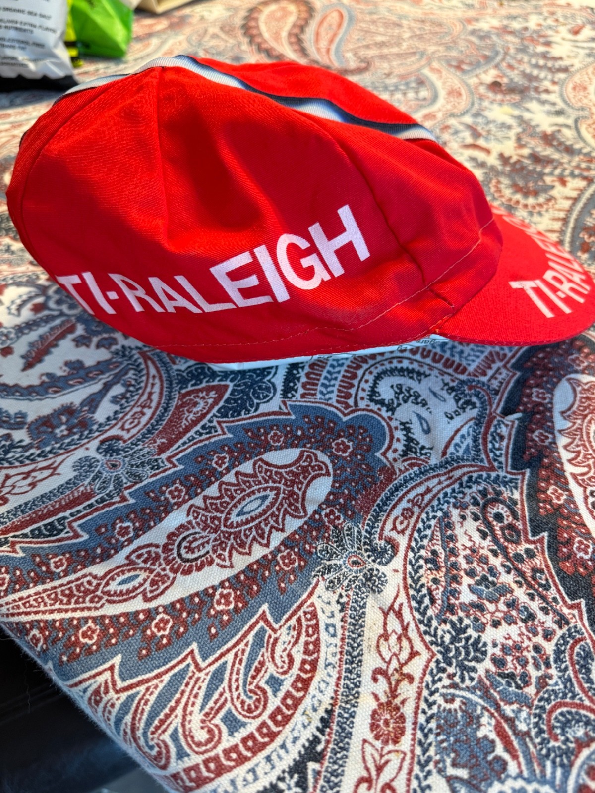 Vintage Raleigh TI Cycling Hat Cap Bike Bicycle Race 1980s