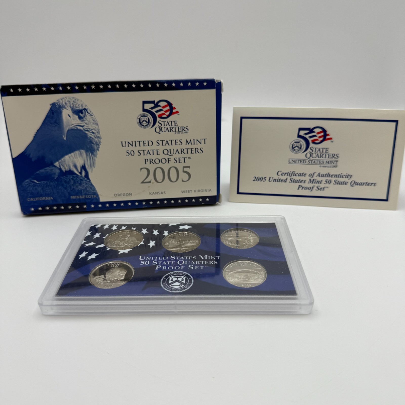 2005 United States Mint Proof Set COA 50 State Quarters