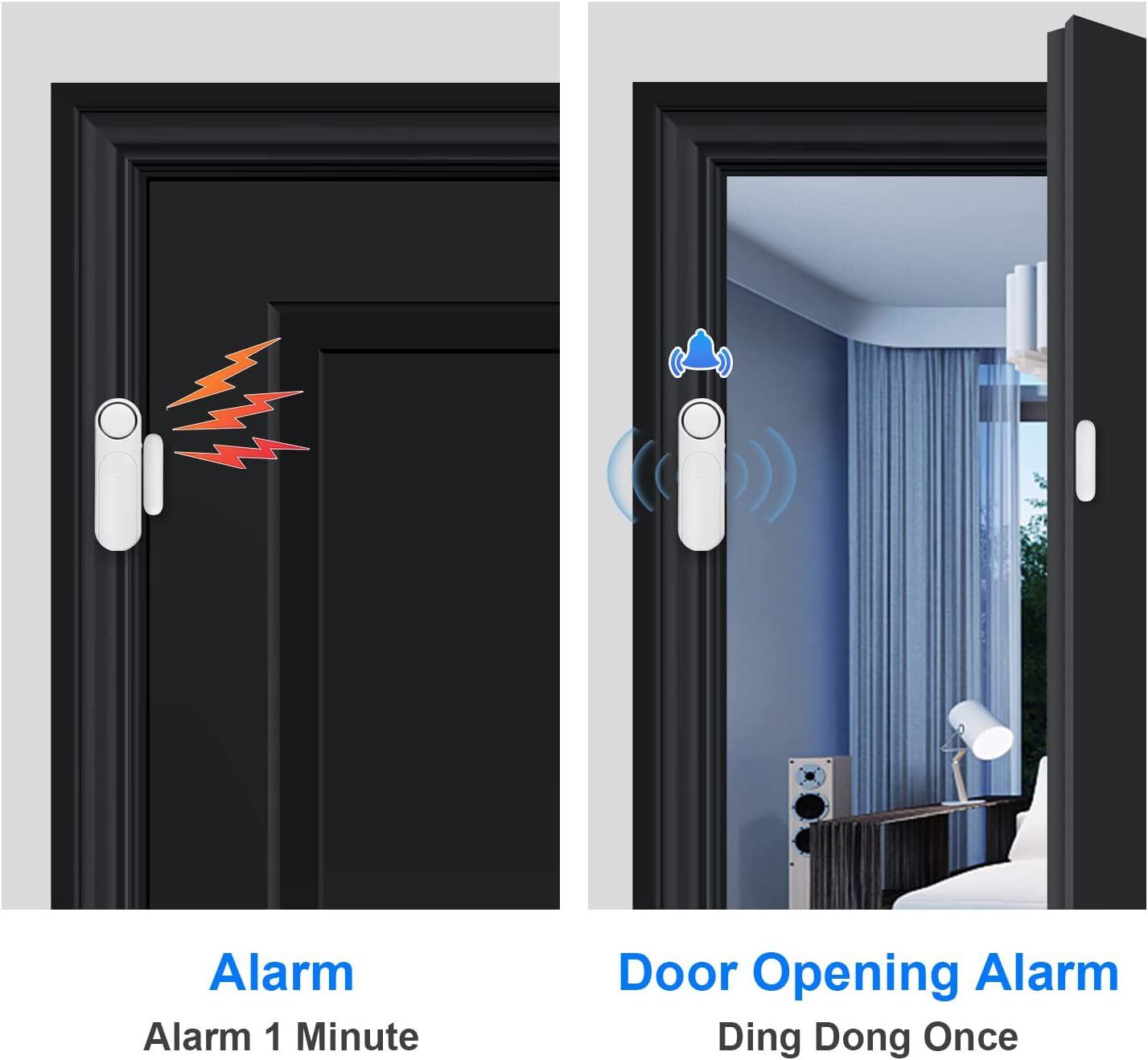 Wireless 120dB Door Window Security Alarm Sensor Remote Control Home Entry Alert