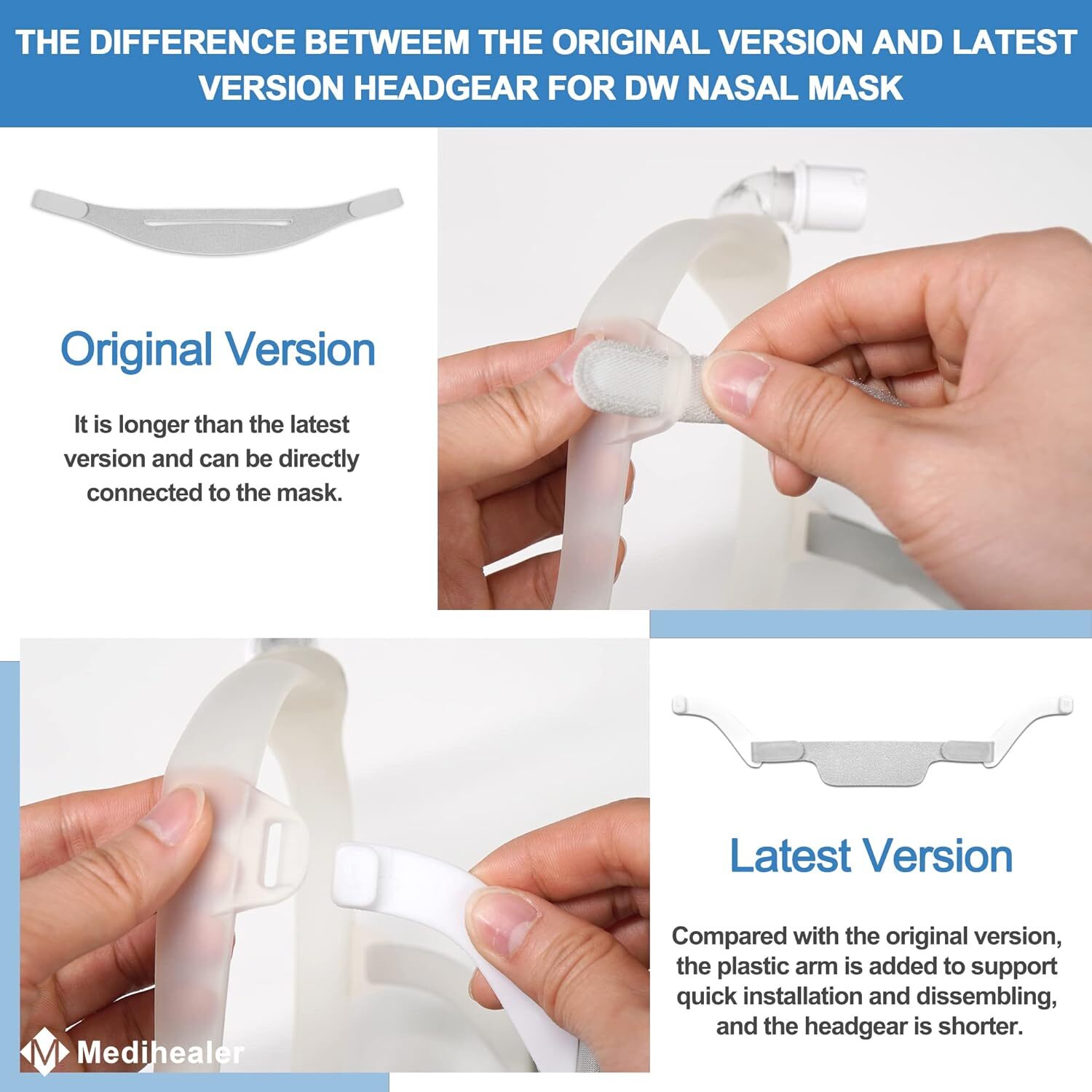 6PK Headgears for Dreamwear (Original Version) Straps to Reduce Strap Slip-Off