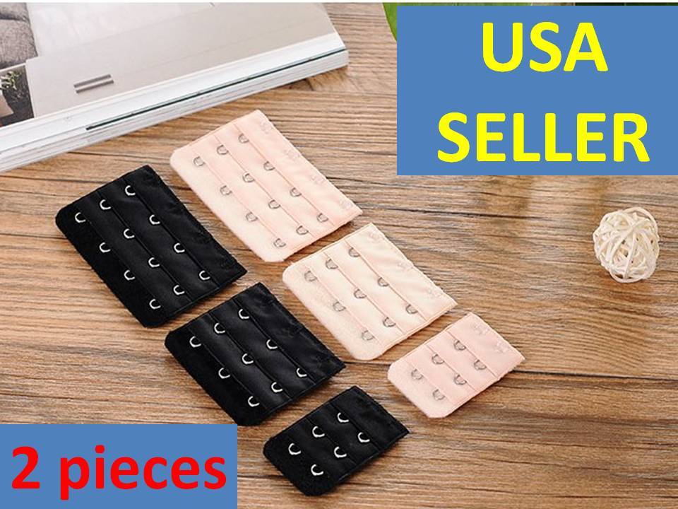 2 pcs Adjustable Bra Buckle Extender Bra Extension Underwear Strap 2/3/4 Hooks