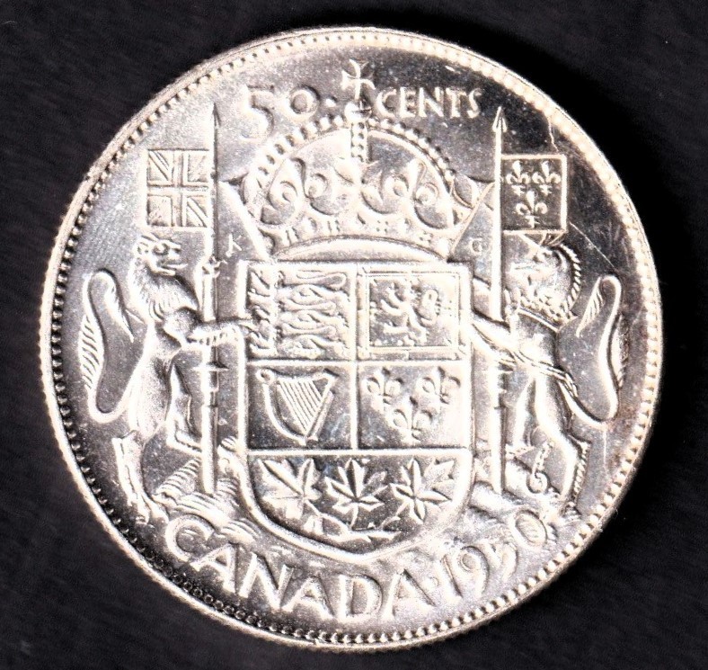 Canada 1950 50c Fifty Cent Silver Half Dollar King George VI BU Barely UNC