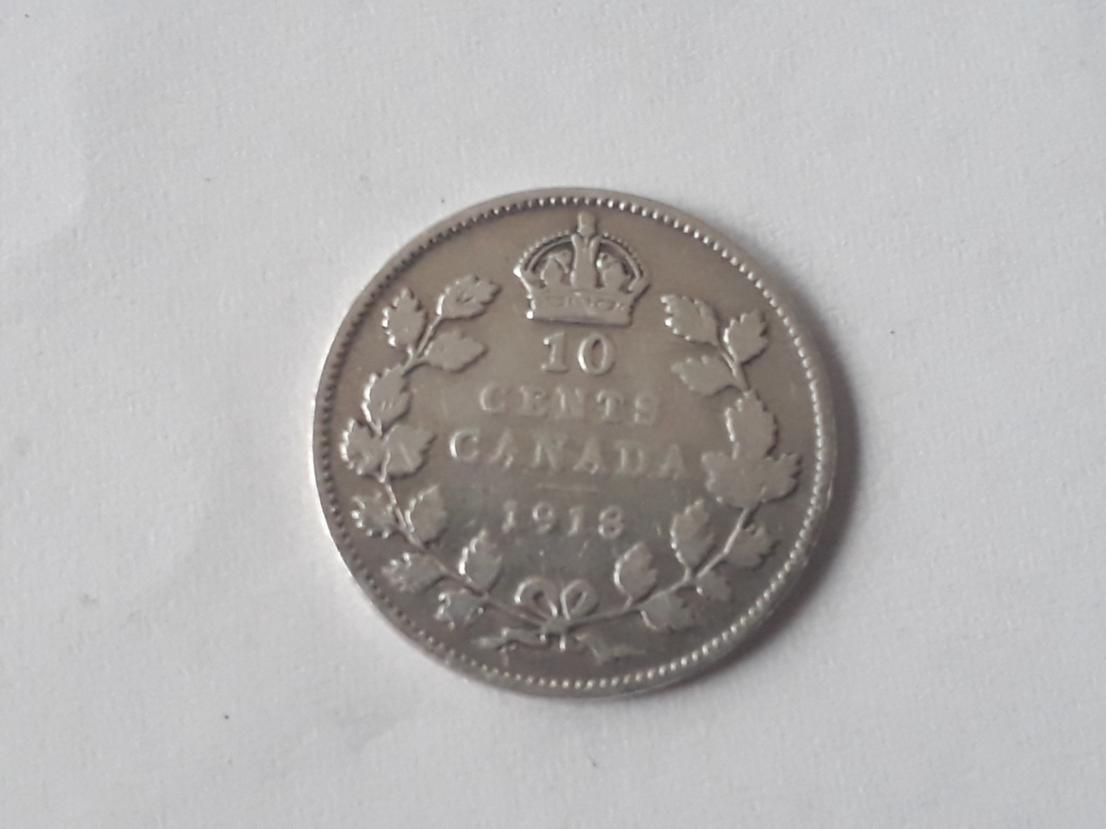 SILVER 10 CENTS 1918 CANADA  GEORGE V