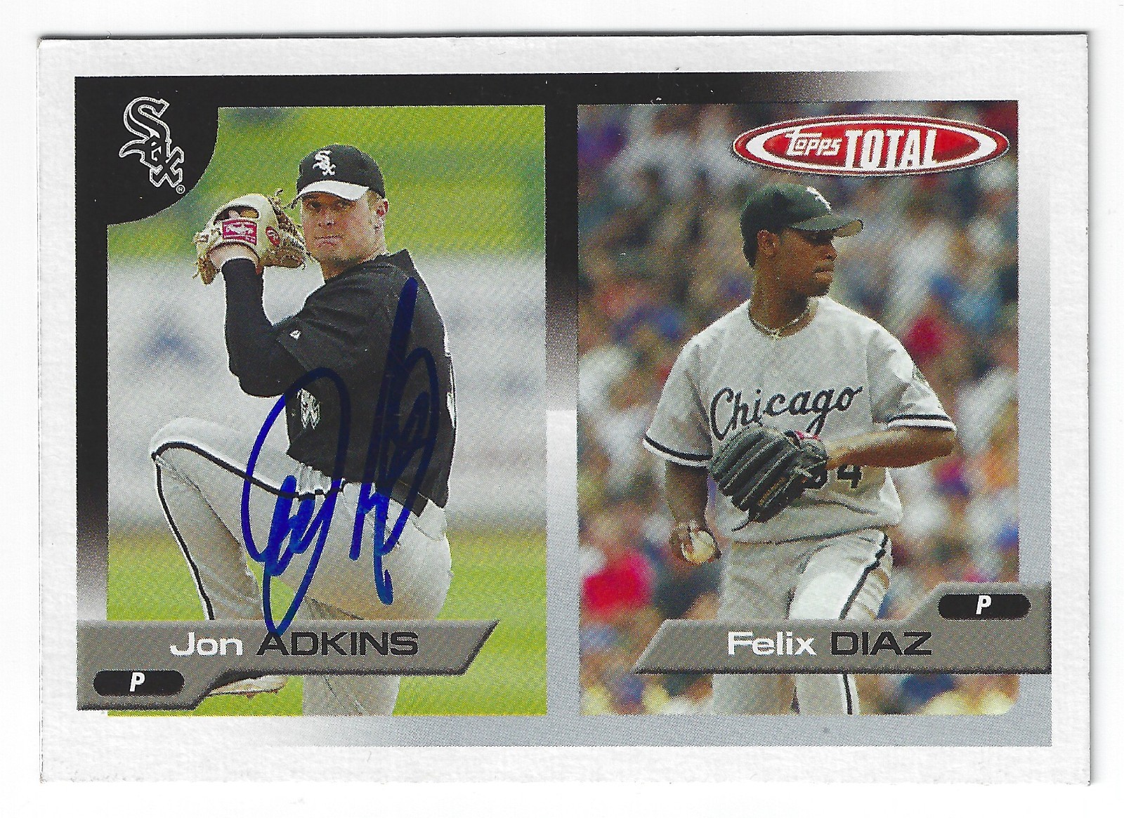 JON ADKINS CHICAGO WHITE SOX SIGNED CARD NEW YORK METS PADRES CINCINNATI REDS