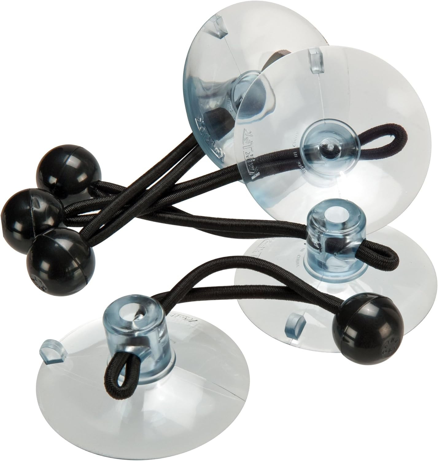 Suction Cup Tie Downs, 6", Opaque White, 4 Pack