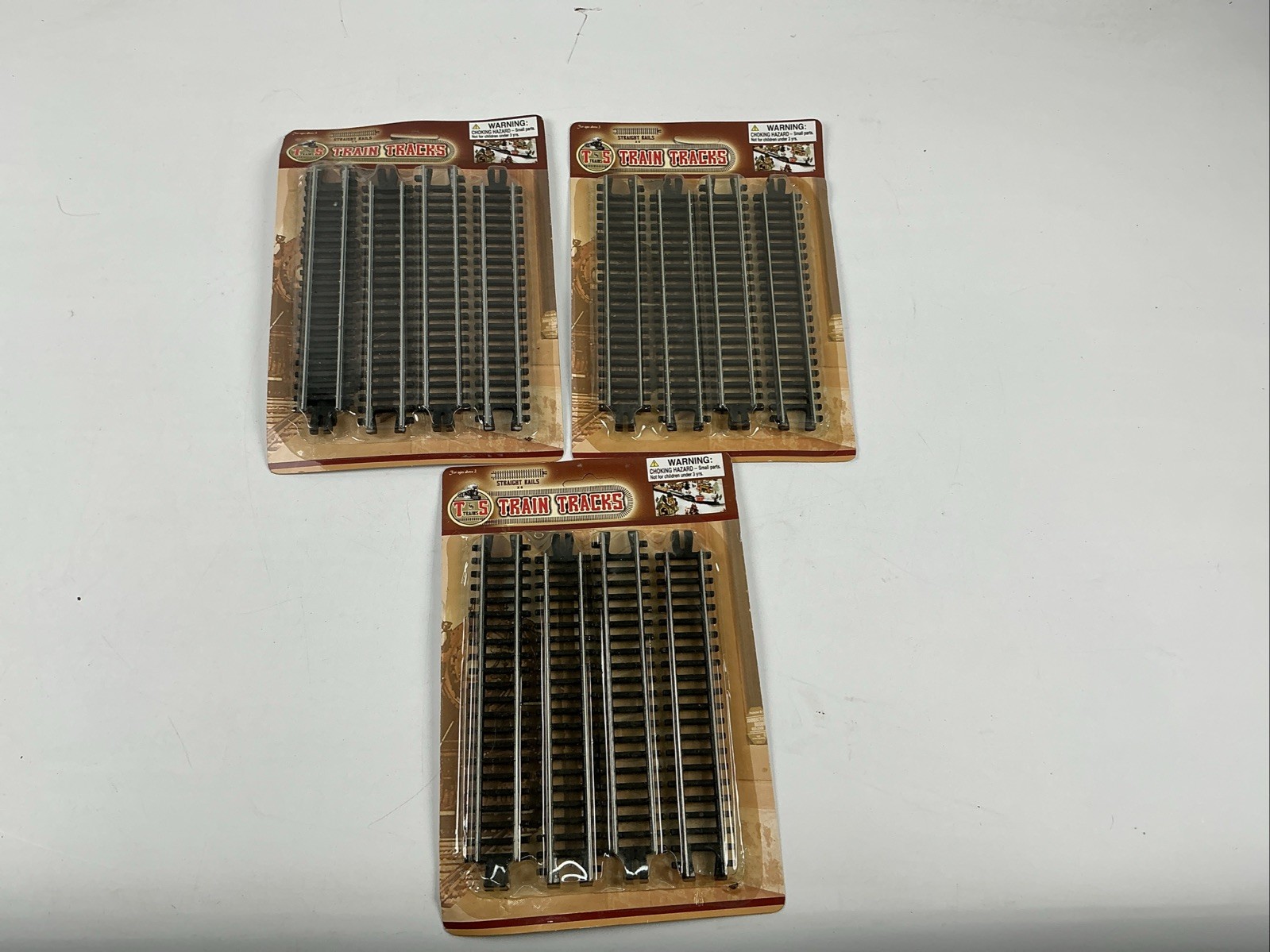 T and S Trains 3 Packs Of 8x Straight Rails Train Tracks