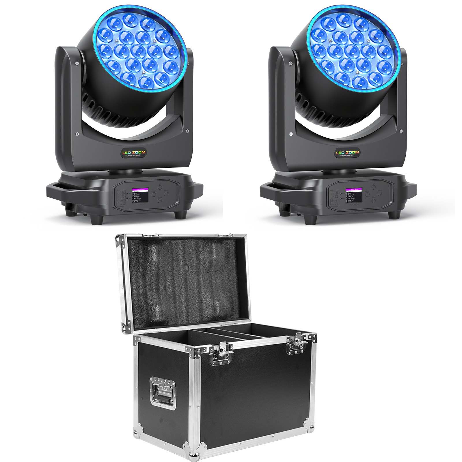 380W LED Moving Head Light w/Case RGBW Beam Stage DMX Spot Light DJ Disco Club