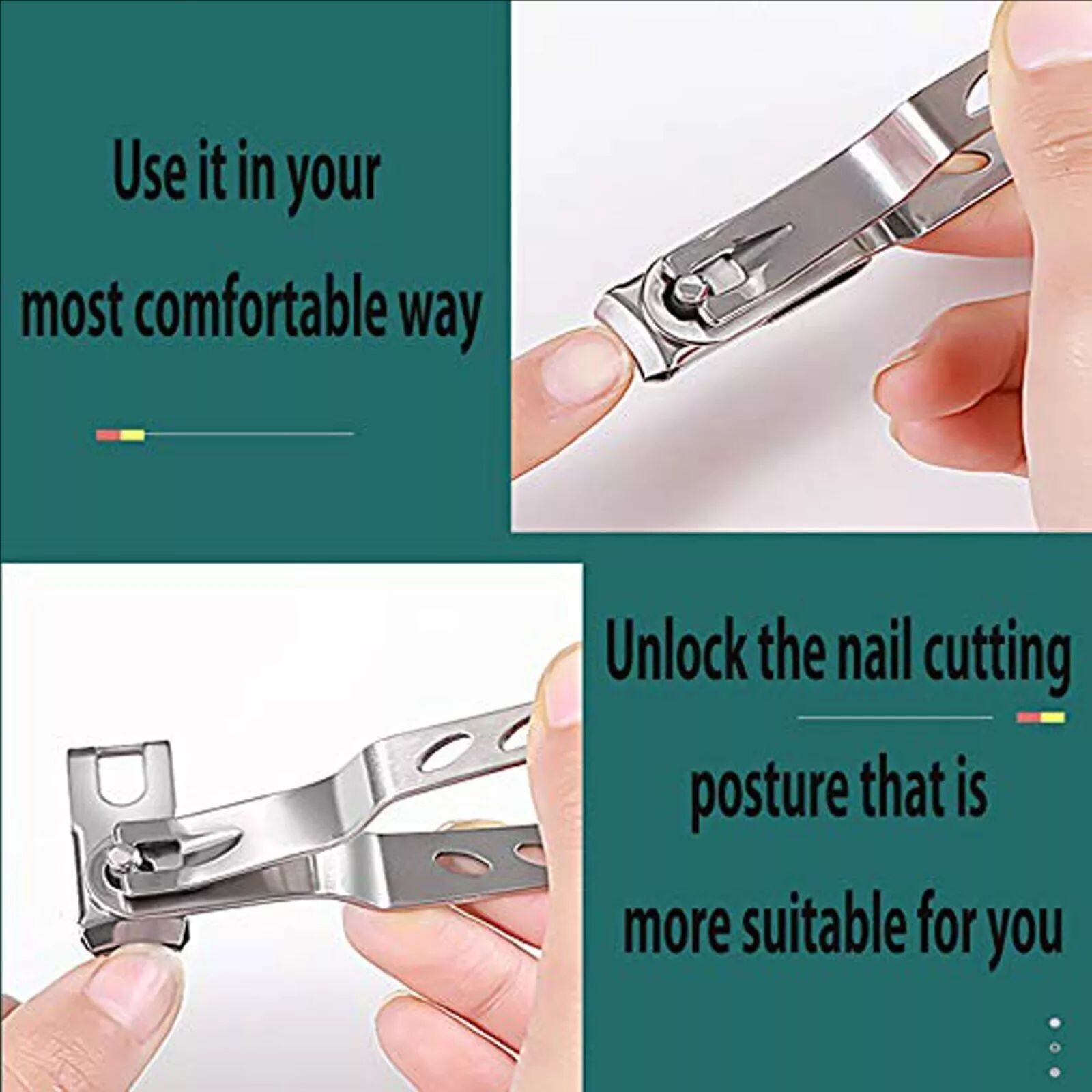 2PCS Stainless Professional Extra Large Toenail Clippers for Heavy Duty Toe Nail