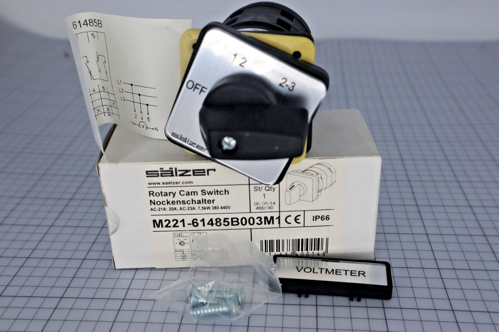 Salzer M221-61485B003M1 Rotary Cam Switch 4 Position