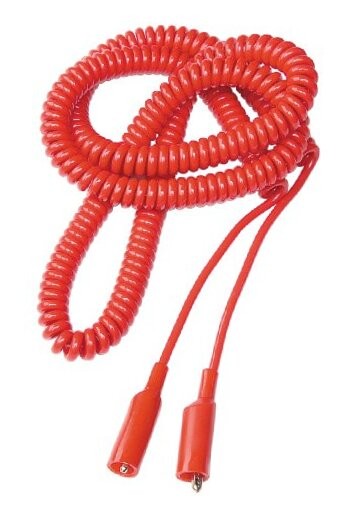 3903 24' Extra Long Coiled Cord Jumper Lead with Alligator Clips