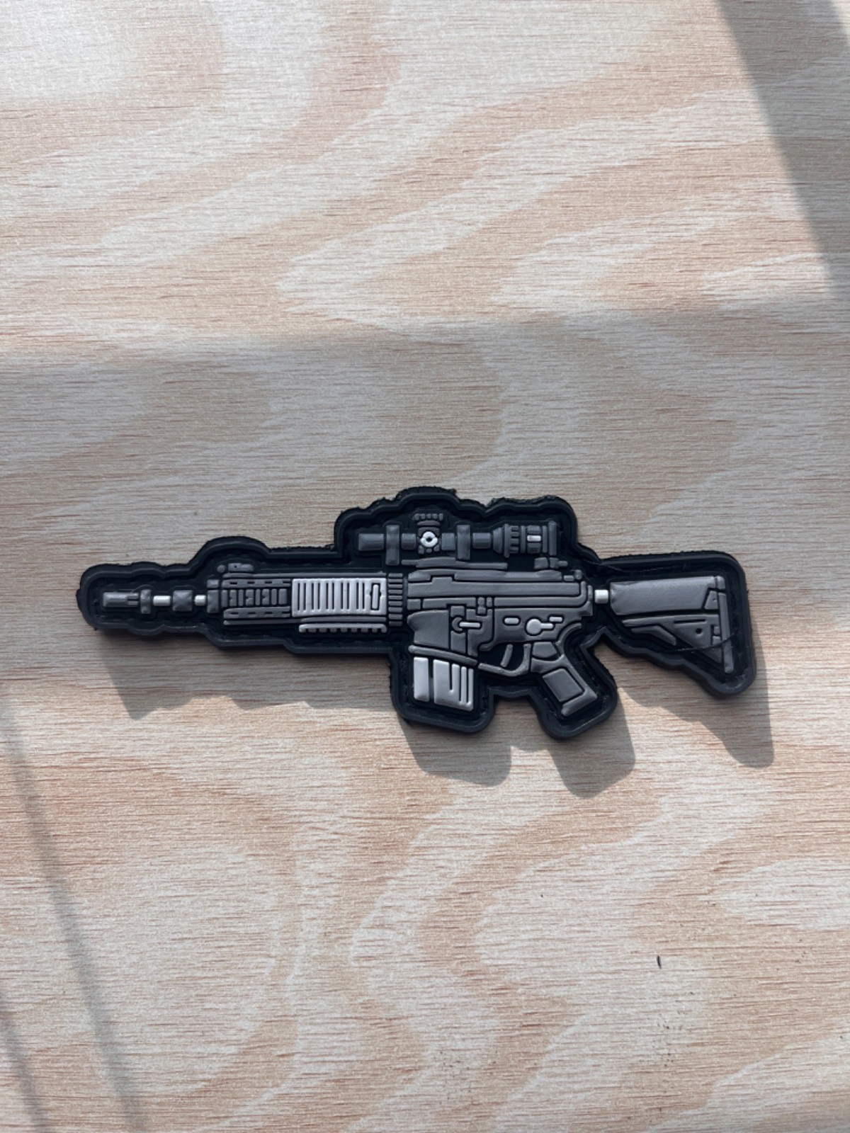 AR Morale Patch AR-10 AR 15 Silhouette Hook And Loop PVC Premium Patches