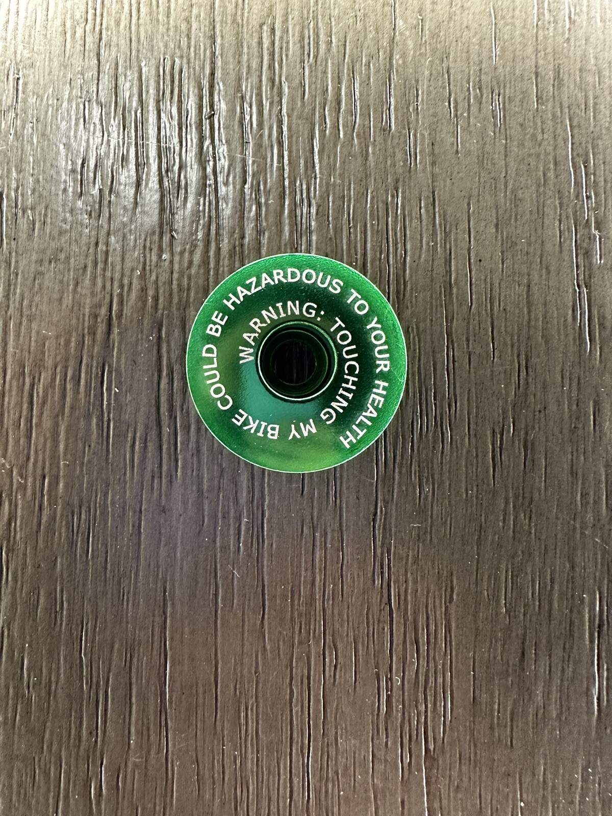Touching My Bike Could Be Hazardous Bicycle Headset Stem Top Cap 1 1/8" Green
