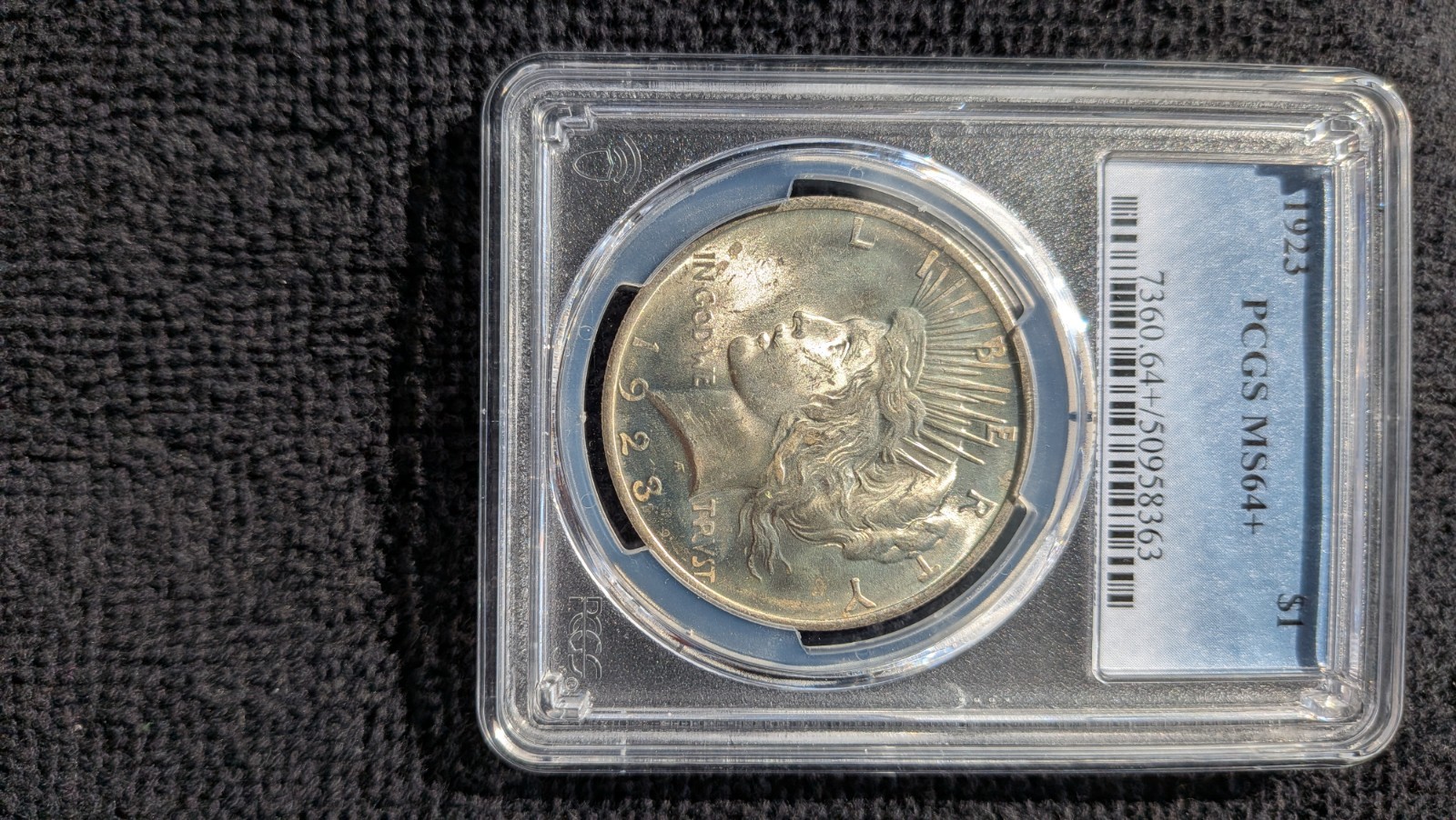 1923 PCGS MS64+ Peace Silver Dollar
