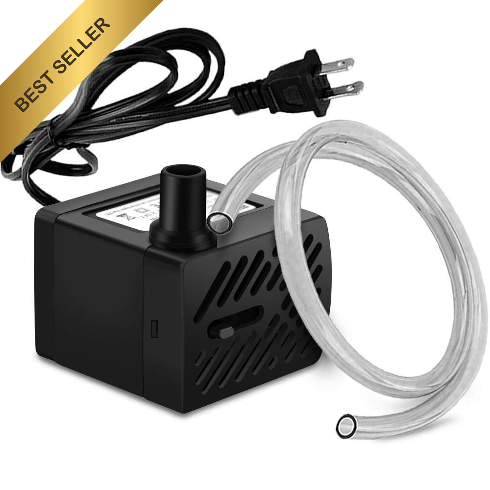 Mini Submersible Water Pump 50GPH 3W with 3.3ft Tubing Fish Tank Fountain Aquari