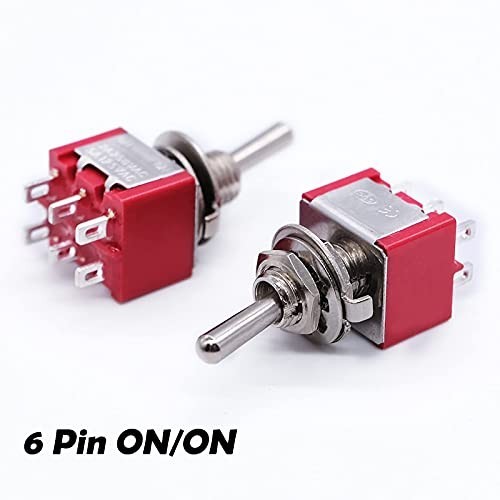 1 or 8Pc 6 Pin 2 Position DPDT Mini Miniature Toggle Switch ON/ON Switch for Car