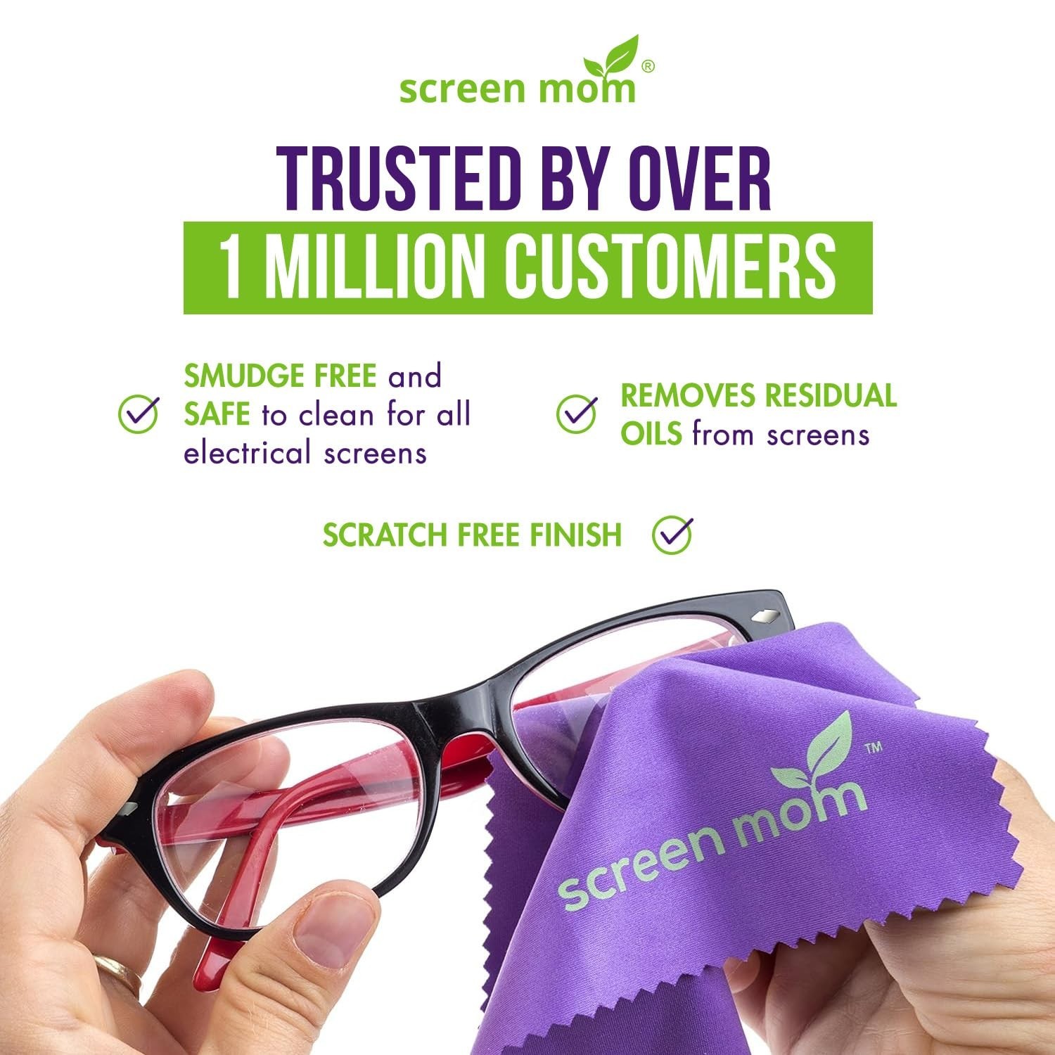 Screen Mom Screen Cleaner Purple Microfiber Cloths (6-Pack) - Microfiber Scre...