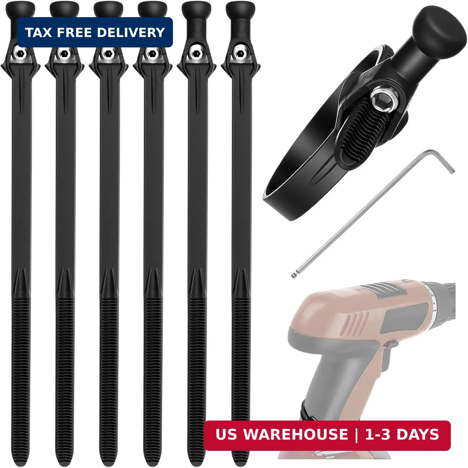 Zip Ties for Tool Holsters - Pack of 6 - Universal Tools Handle Add-on for Use w