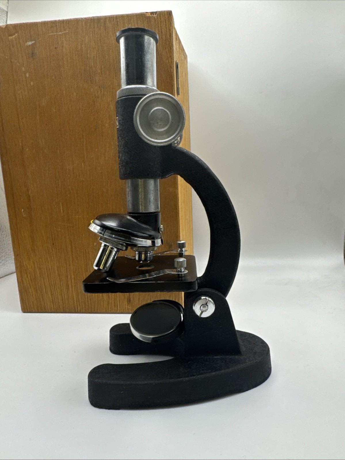 Vintage 1960s Milben Microscope & Slide Set - Japan