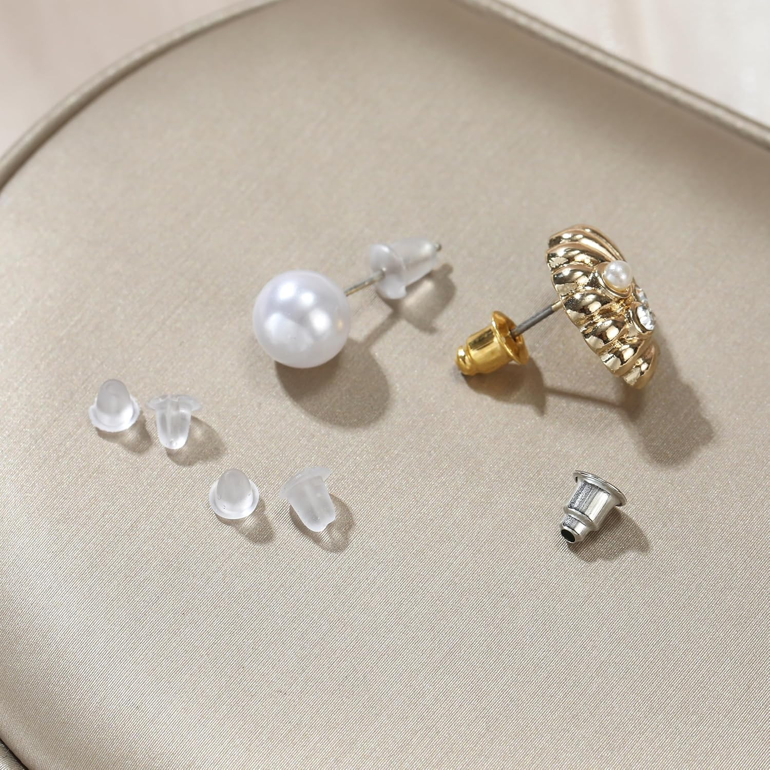 12 Styles 600 Pcs Earring Backs for Studs, Clear Plastic Earrings Hypoallergenic