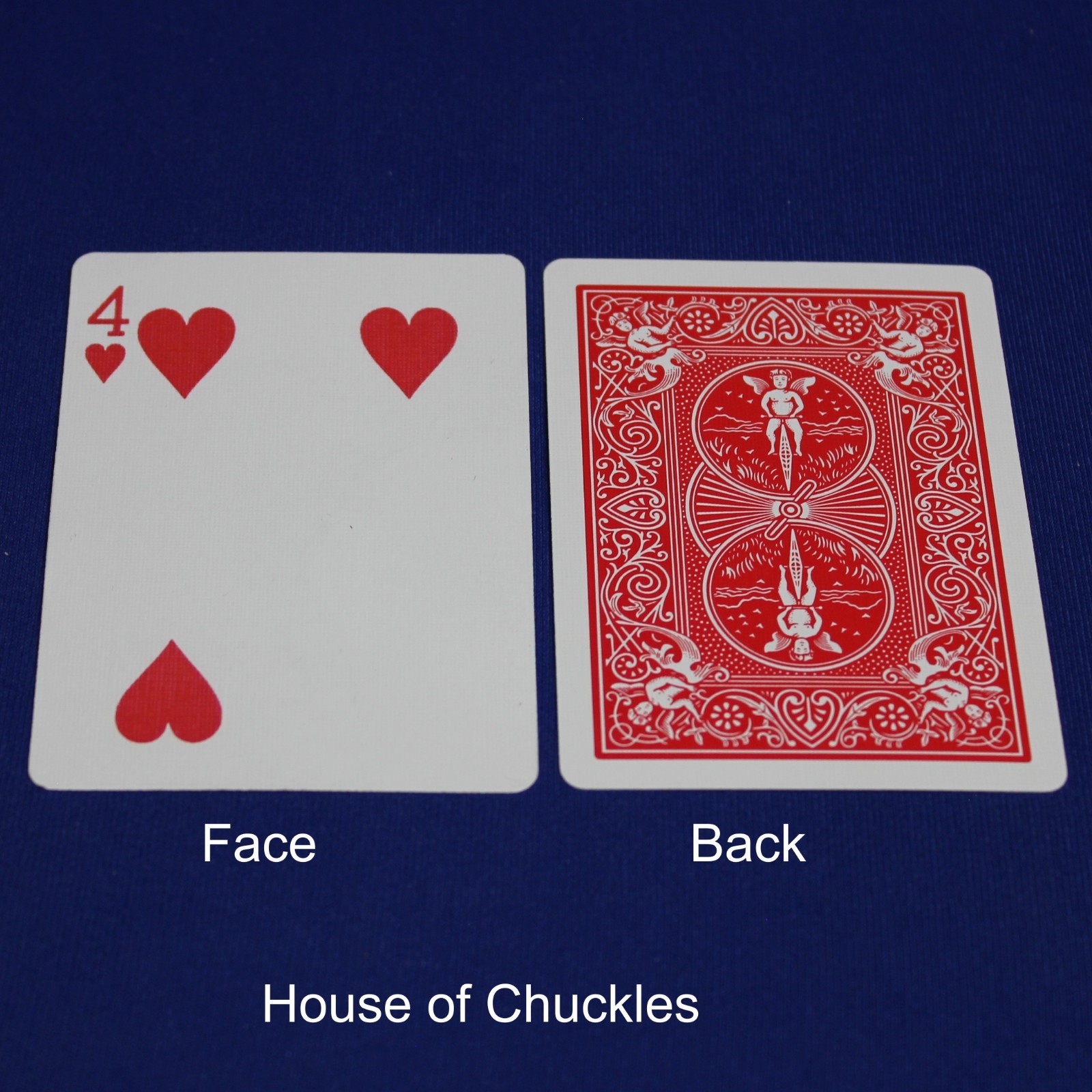 4 of Hearts Missing Pip, Bicycle Printed Gaff Card, Red