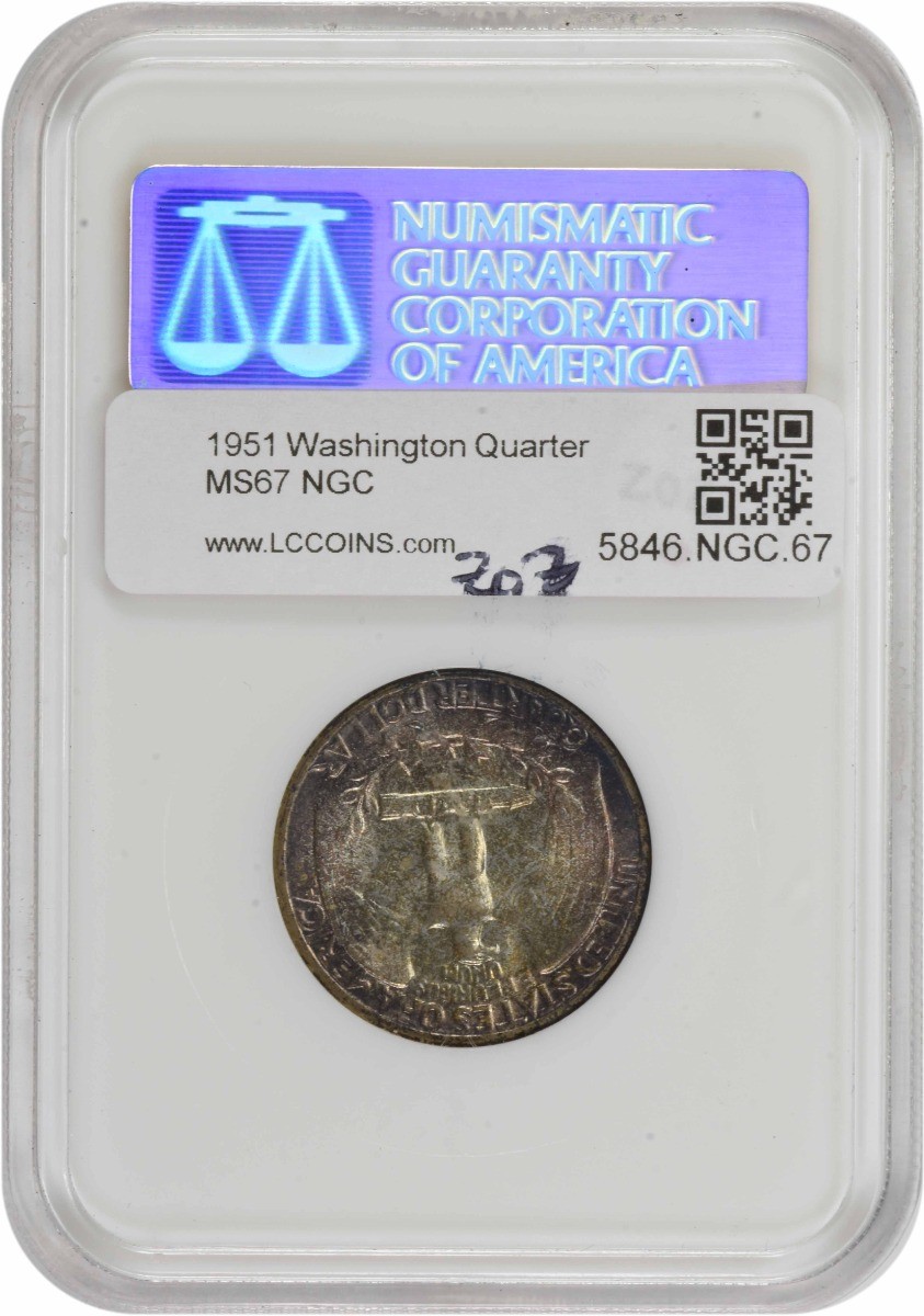 1951 Washington Silver Quarter MS67 NGC