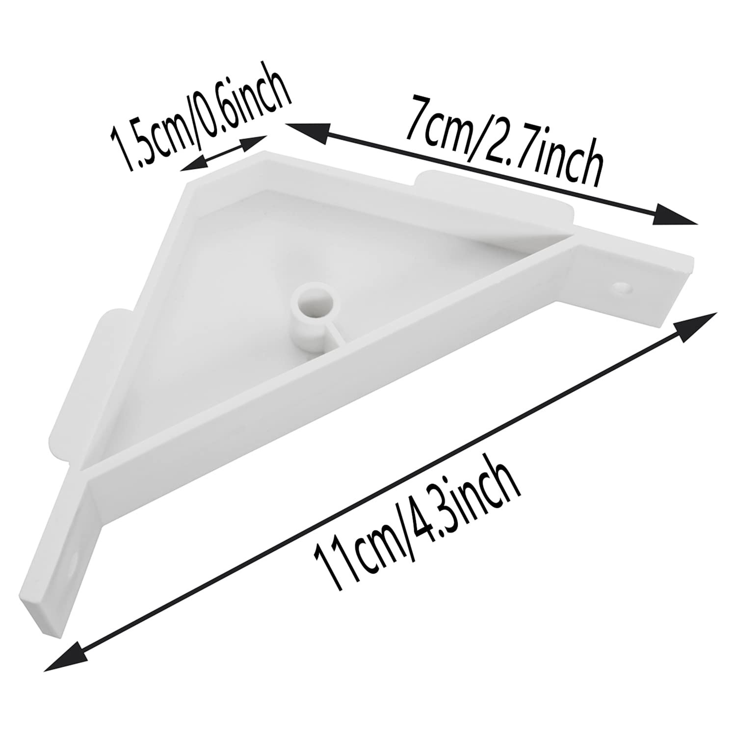 12 PCS White Plastic 90 Degree Cabinet Triangle Bracket Corner Support Braces