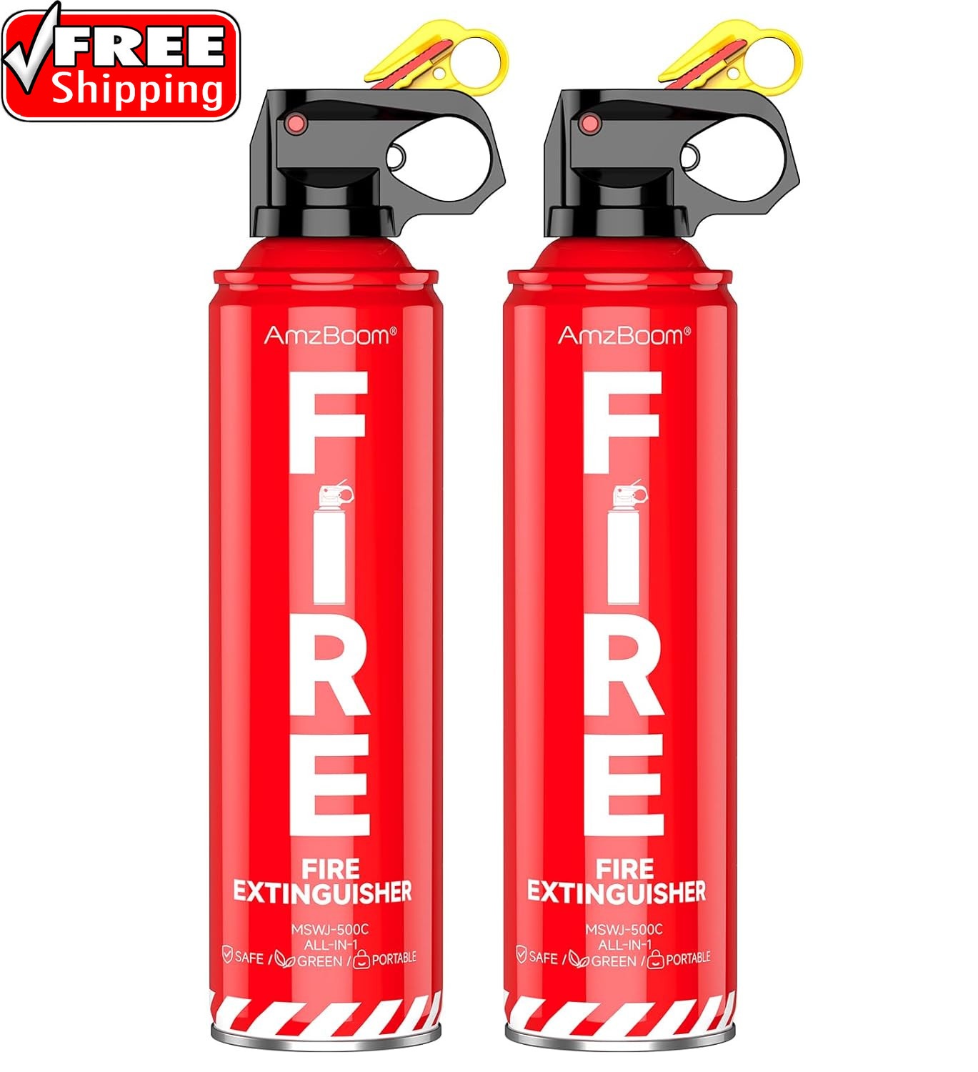 2-Pack Fire Extinguisher for Home, Kitchen, Car, and Grill with Mounting Bracket