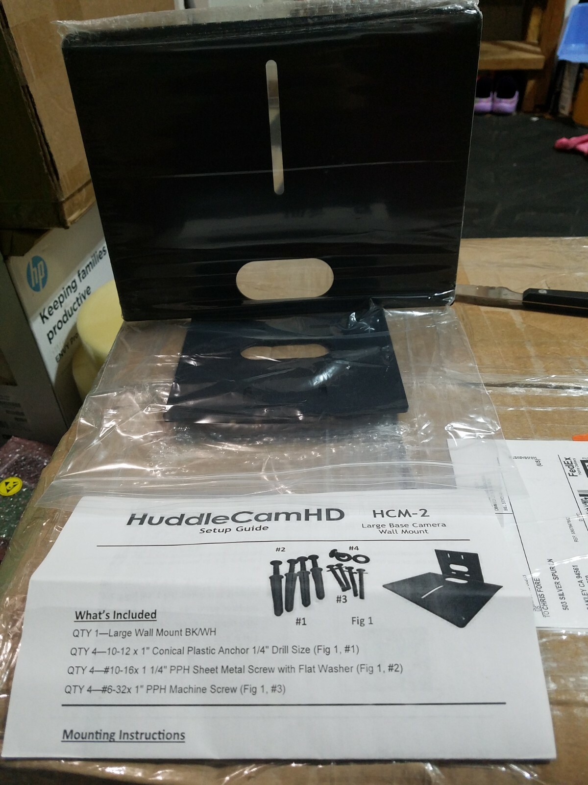 HUDDLECAMHD UNIVERSAL LARGE CAMERA WALL MOUNT BLACK HCM-2-BK ONLY:48.99$
