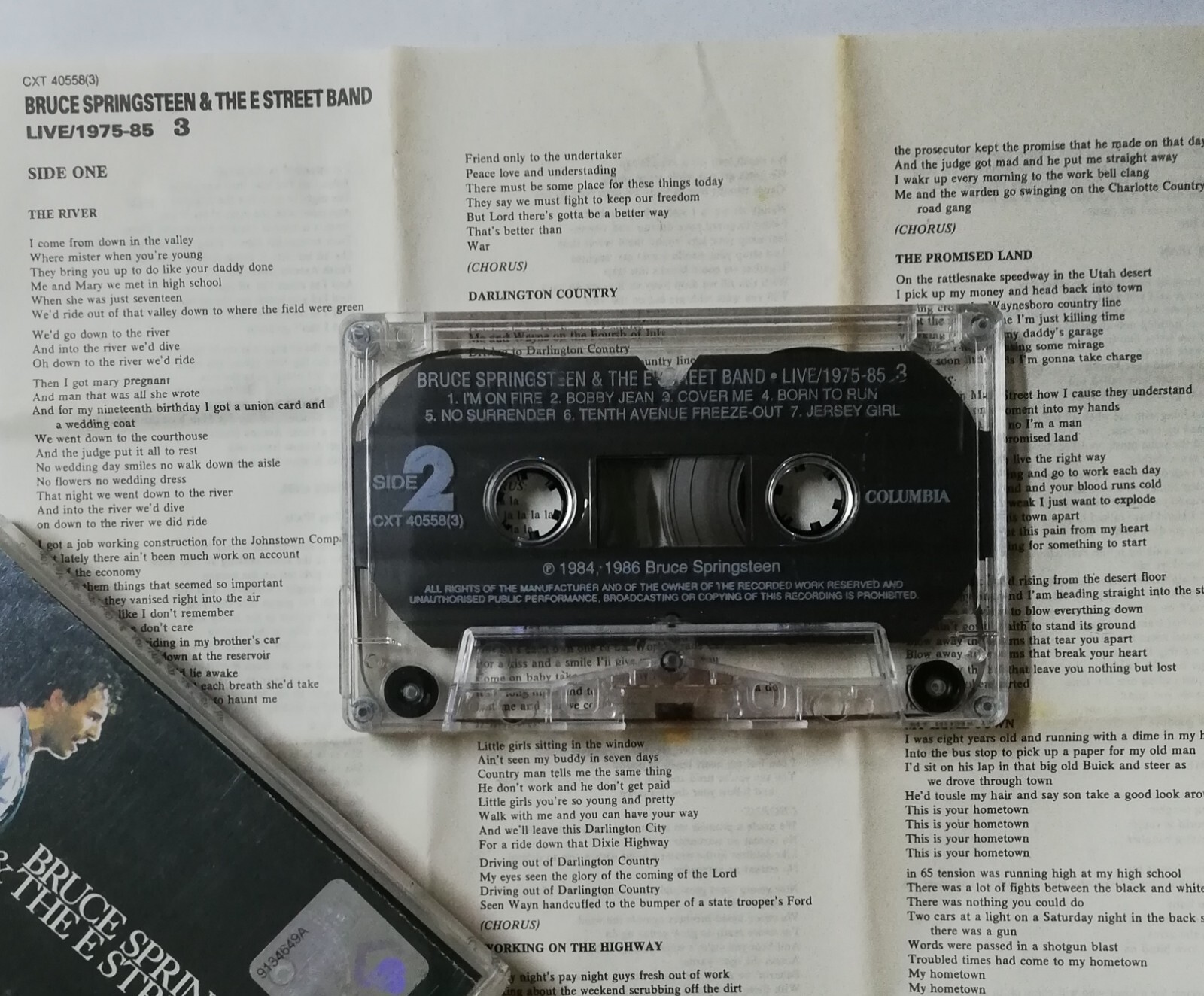 Bruce Springsteen & The E Street Band Live 1975-85 Malaysia Cassette Tape