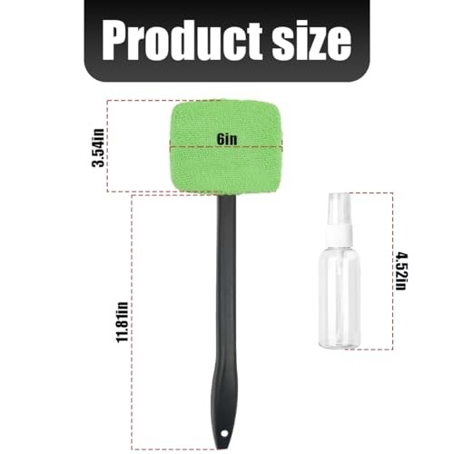 Car Windshield Cleaning Tool, Extendable Handle Window Cleaner Kit with 4PCS