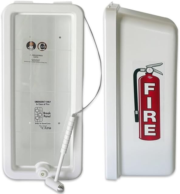 Cato 10501-H White Plastic Chief Fire Extinguisher Cabinet