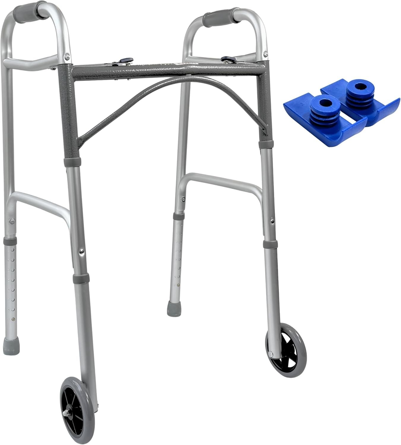 Two Button Walker with 5” Wheels - Lightweight Folding Drive Walker for Senio...
