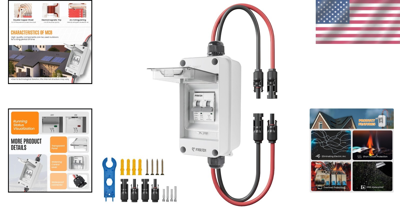 Solar Panel Disconnect Switch 400V DC/AC 20A Outdoor PV Array