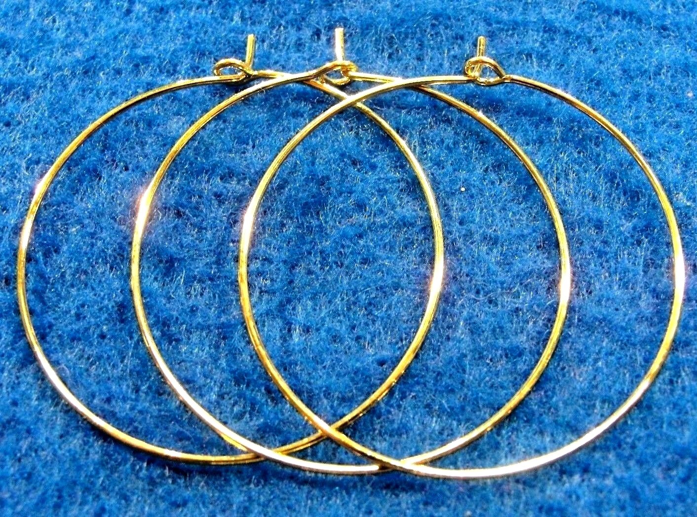 100Pcs. WHOLESALE Gold-Plated Earring Hoops 1-1/4" or 30mm Tibetan Earwire Q0671