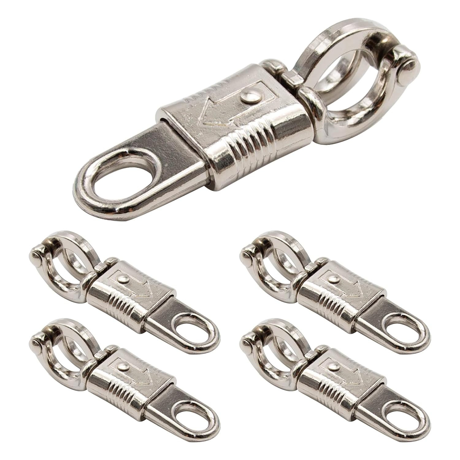 5-Pack Nickel Plated Quick Release Panic Snap with Fixed-Eye, Panic Snap Quick R