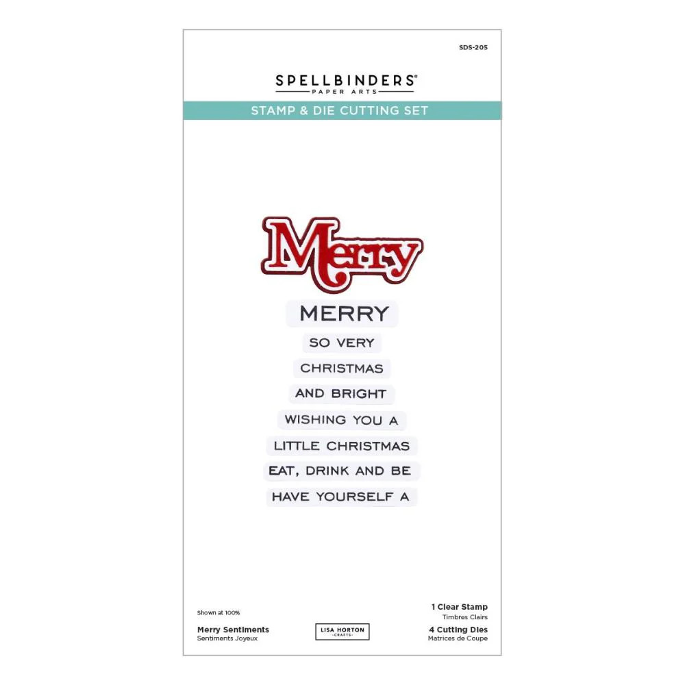 Spellbinders Stamp & Die Set - Merry Sentiments, SDS-205