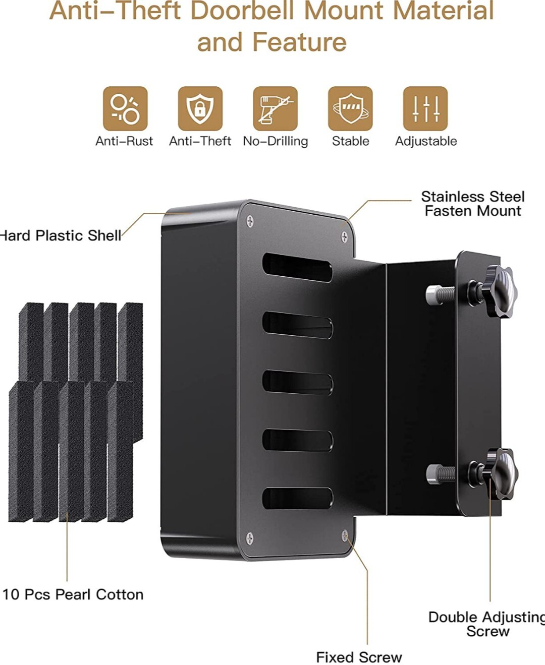 DG-Direct Anti-Theft Video Doorbell Bracket black