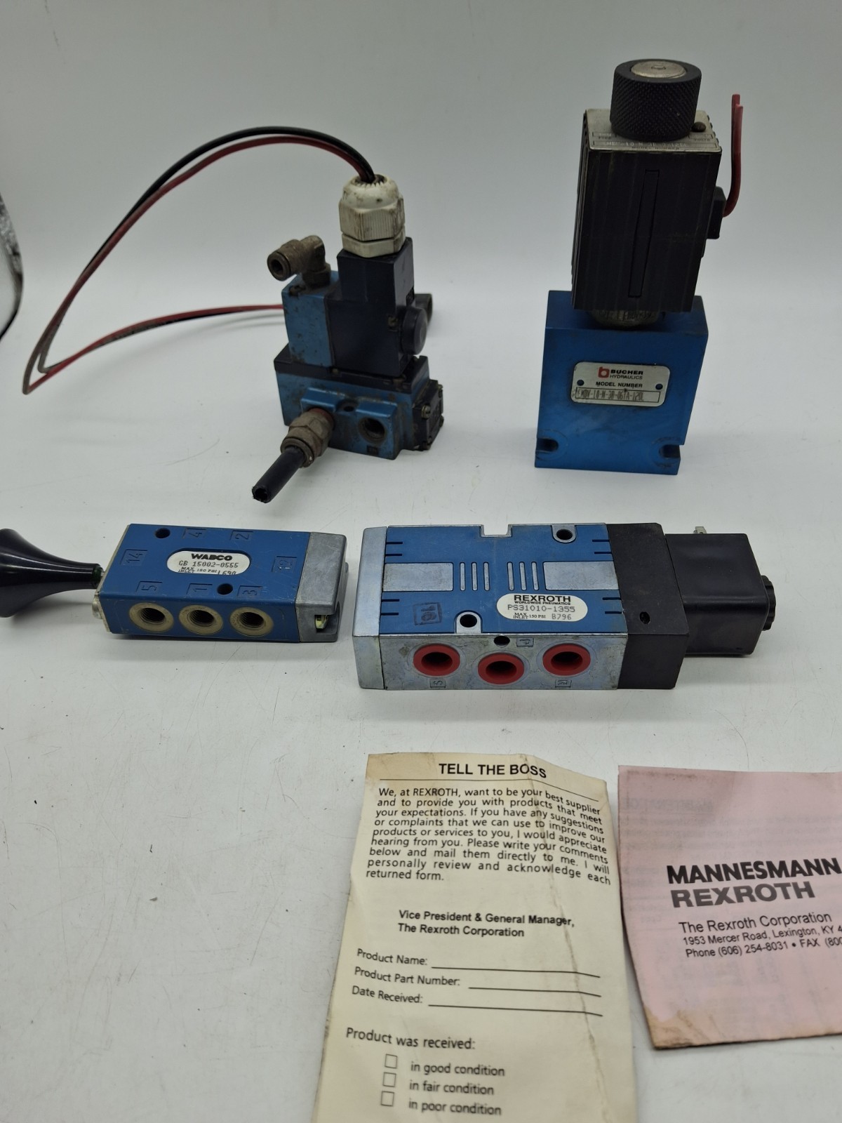 Bucher, Wabco, Rexroth Hydraulic Control Lot Of 4 Parts As Is Untested Read...