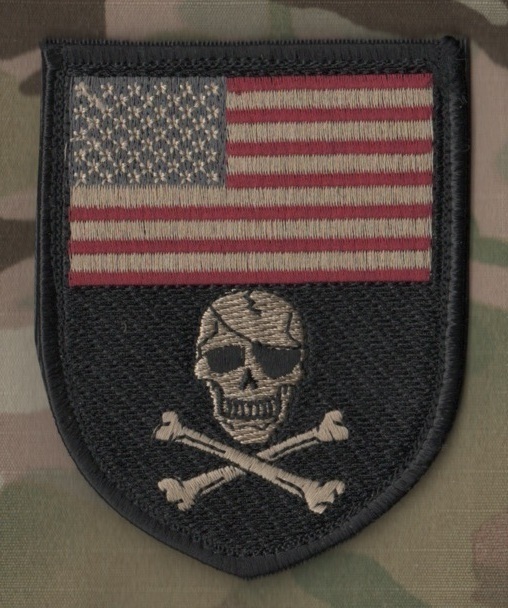 WAR ON TERROR ARMED FORCES SANDBOX JOINT TASK FORCE vêlkrö PATCH: US FLAG SKULL