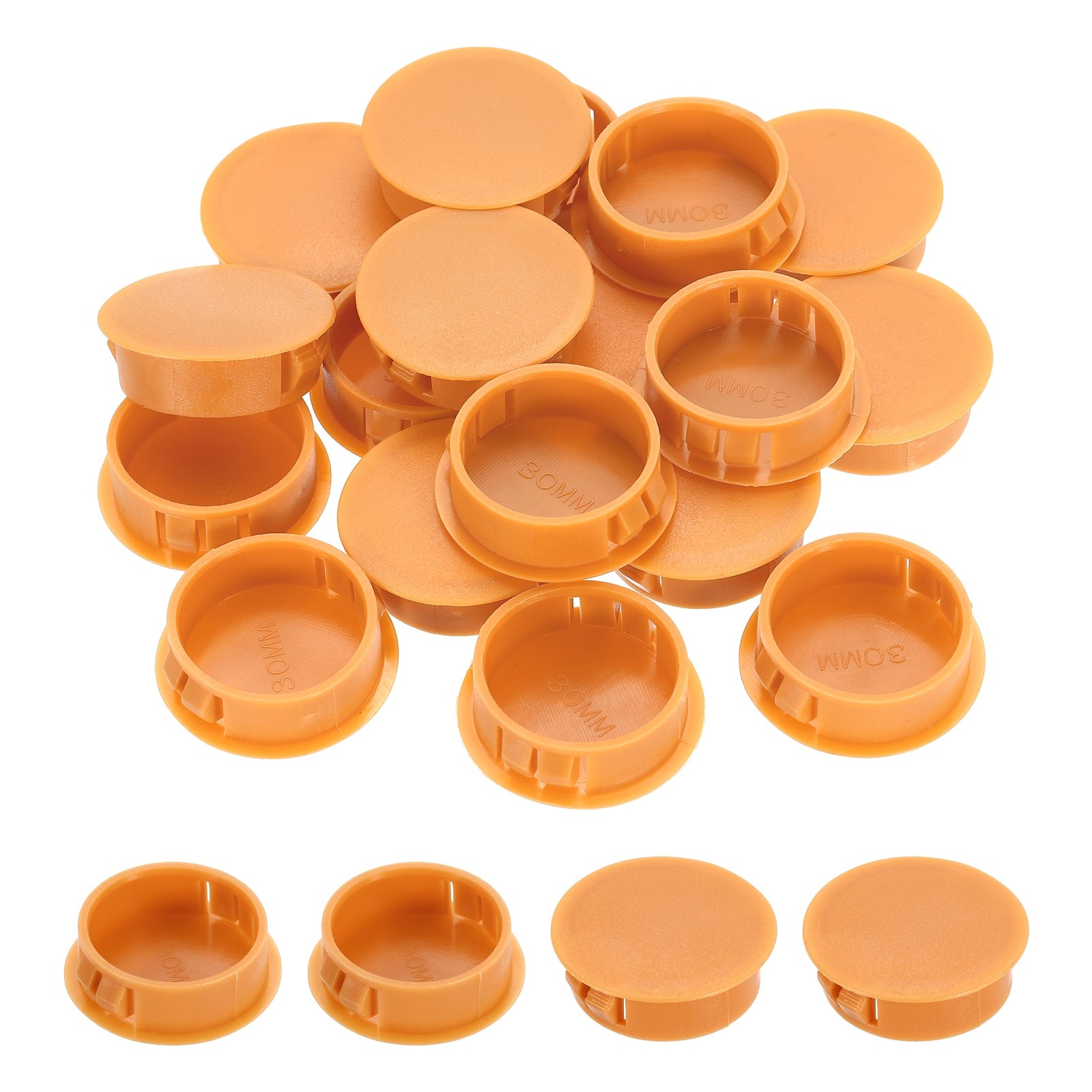 Orange Hole Plugs 50pcs 1-3/16" Plastic Plugs for Round Holes Flush Type