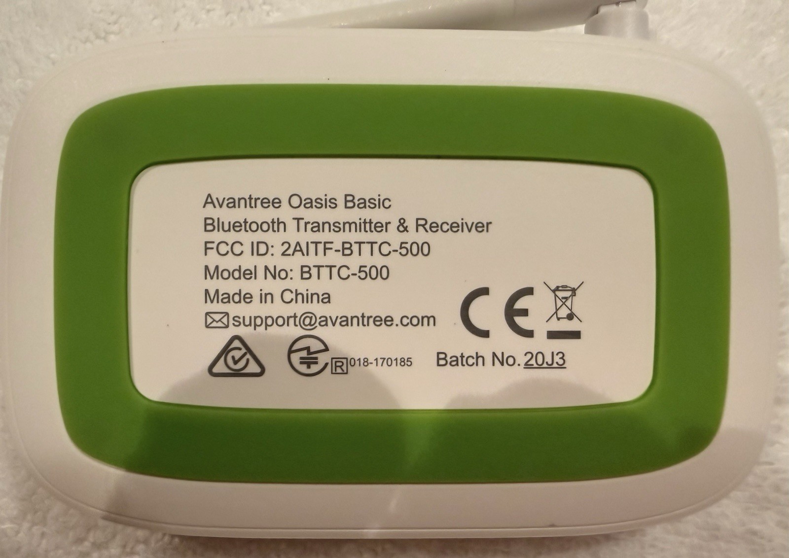 Avantree Oasis Basic BTTC-500 Bluetooth 5.0 Transmitter Receiver for TV AUX OPT