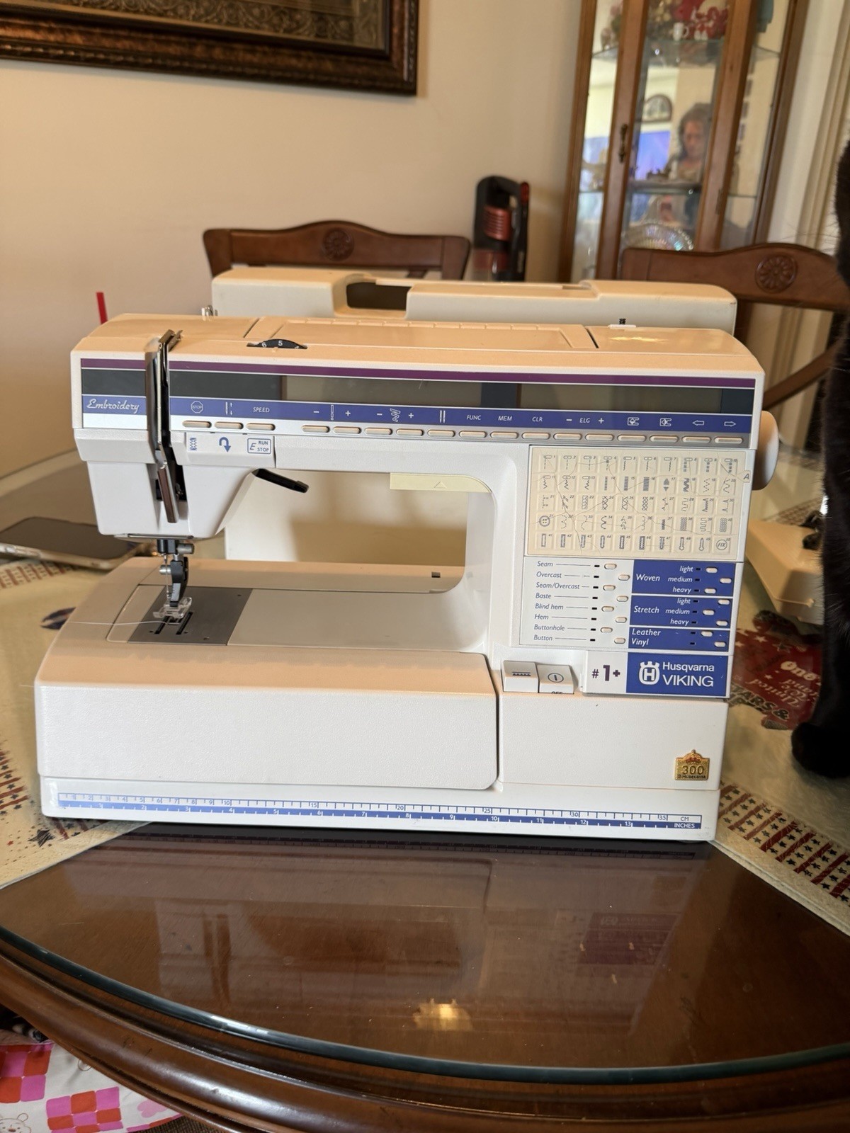 Husqvarna Viking #1+ 300 Anniversary Embroidery Sewing Machine with Foot Pedal