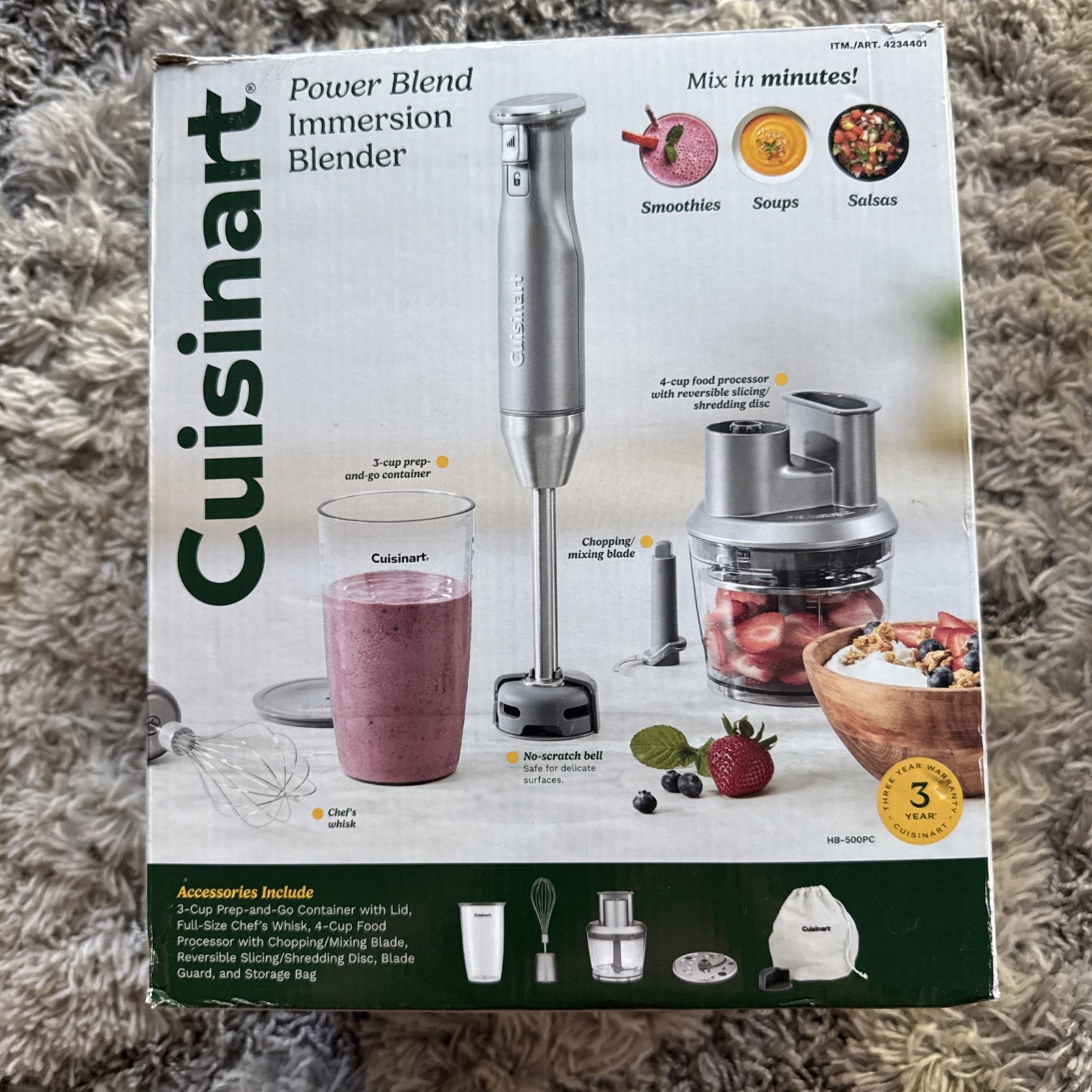Cuisinart Power Blend Immersion Blender Food Processor Beaker.